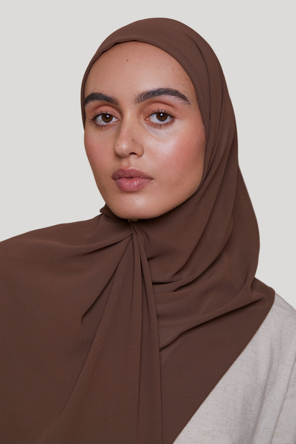 Premium Chiffon Hijab – Mocha Brown