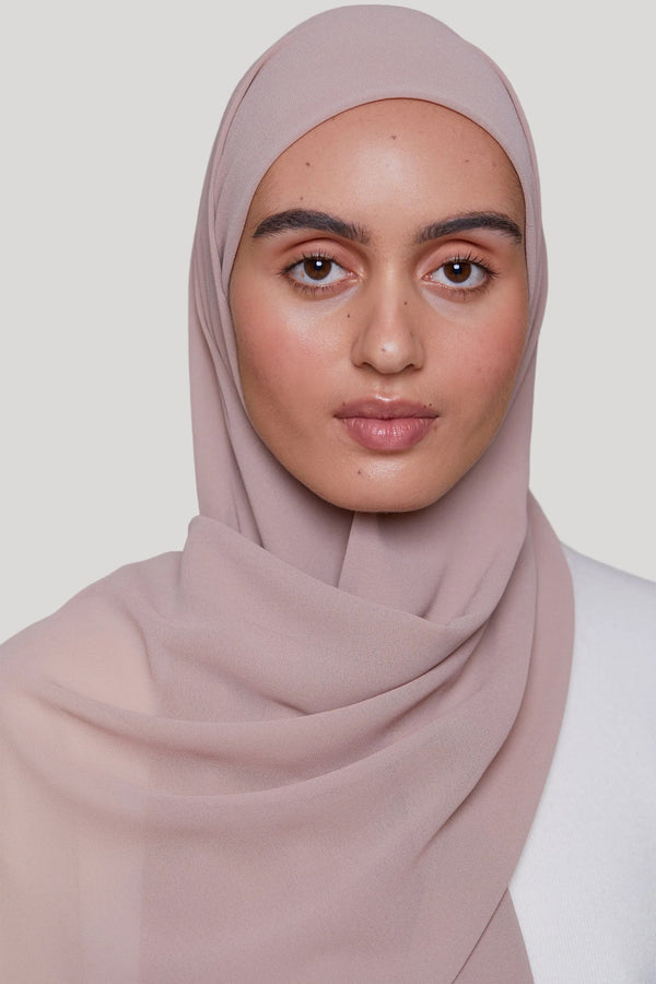 Premium Chiffon Hijab – Pink Taupe