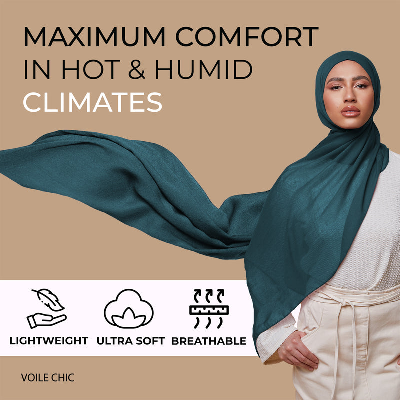Breathable Modal Hijab - Turquoise