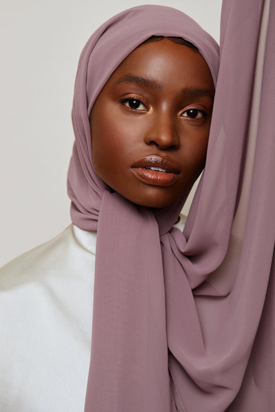 Small Luxury Chiffon Hijab - Taupe Pink – Voile Chic - Canada