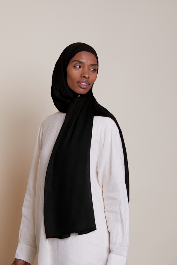 Breathable Modal Hijab Sets - Black