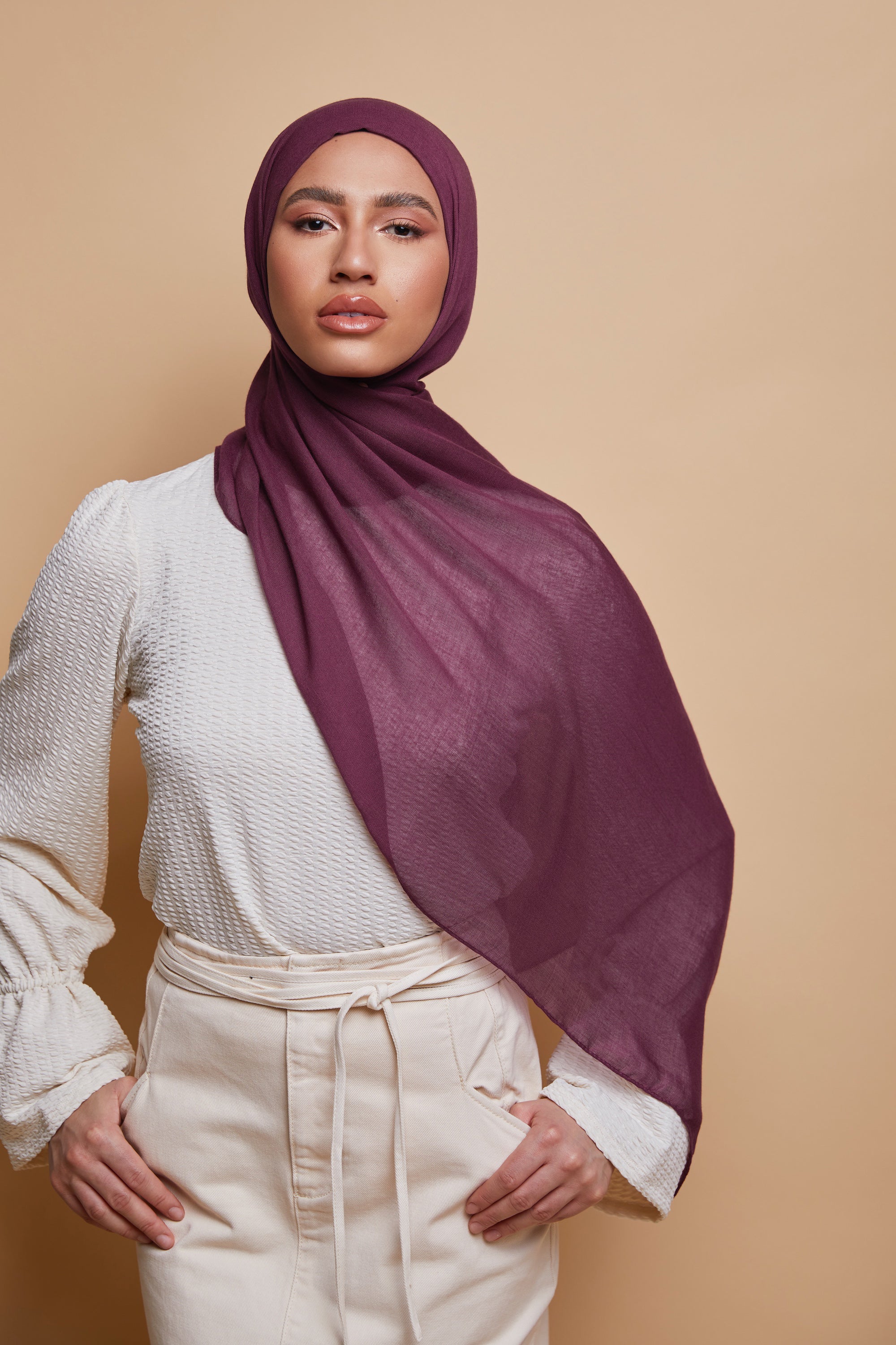 Breathable Modal Hijab - Maroon