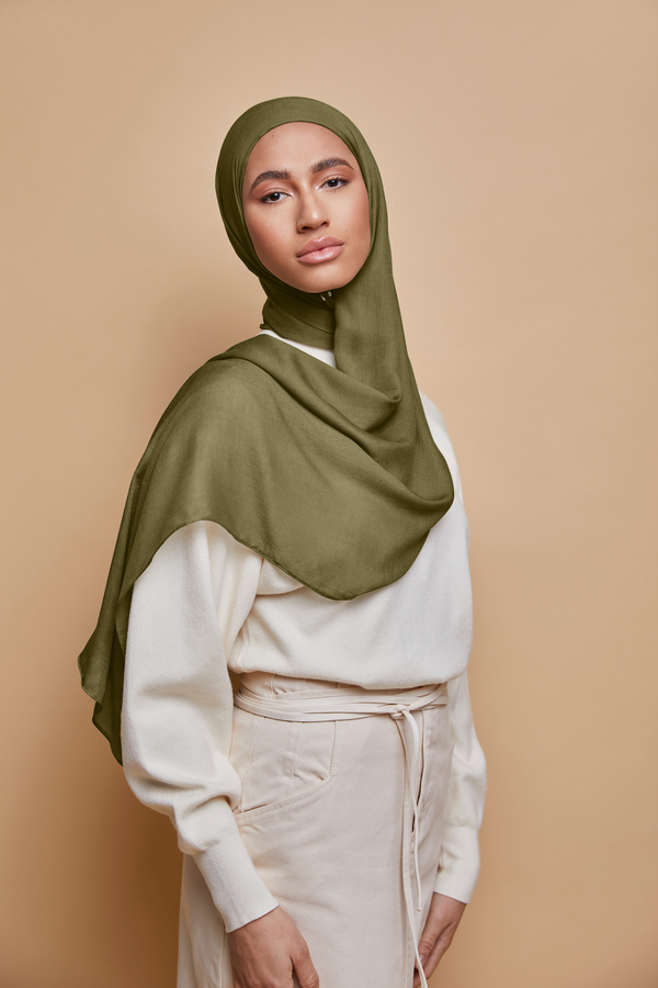Breathable Modal Hijab - Olive