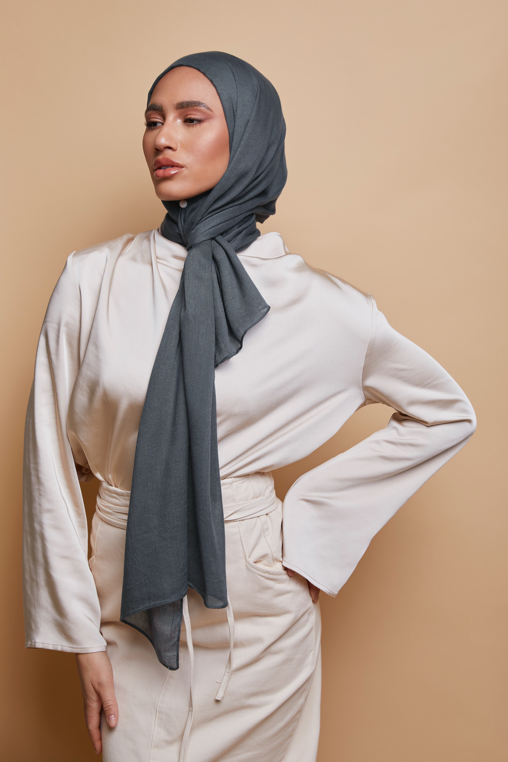 Breathable Modal Hijab - Charcoal Gray