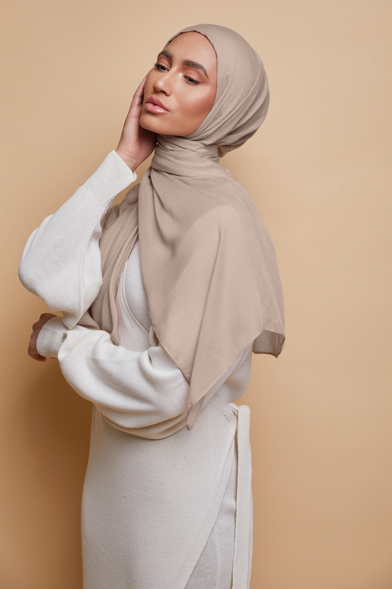 Breathable Modal Hijab - Pink Taupe