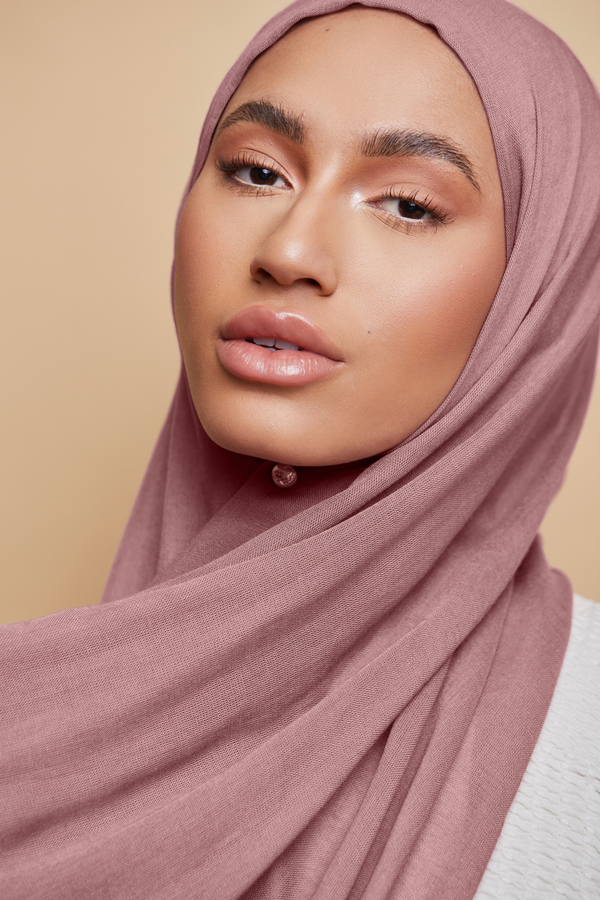 Breathable Modal Hijab with Matching Undercap - Dusty Rose