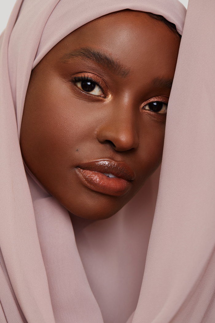 Luxury Chiffon Hijab - Bridal Rose
