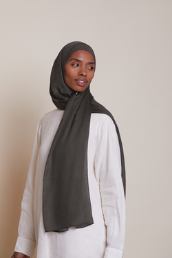 Breathable Modal Hijab Sets - Charcoal Gray