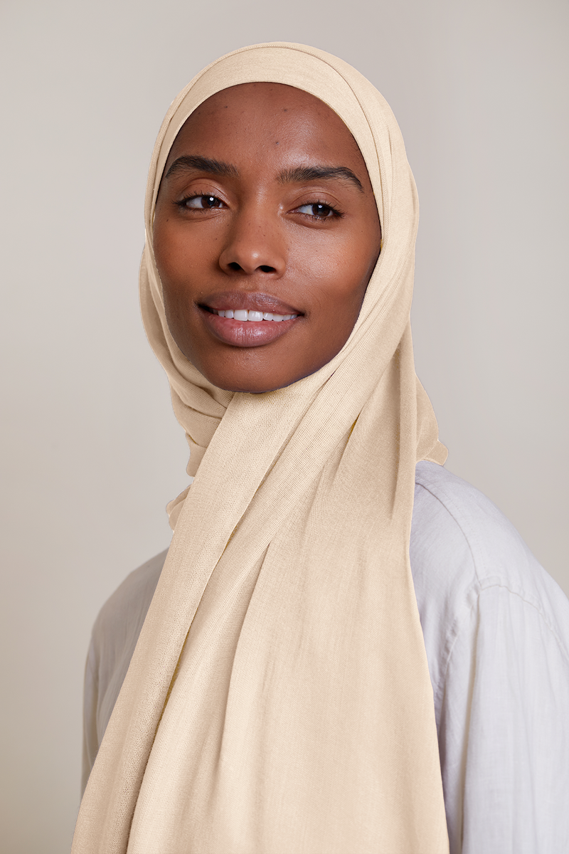 Breathable Modal Hijab Sets - Cream