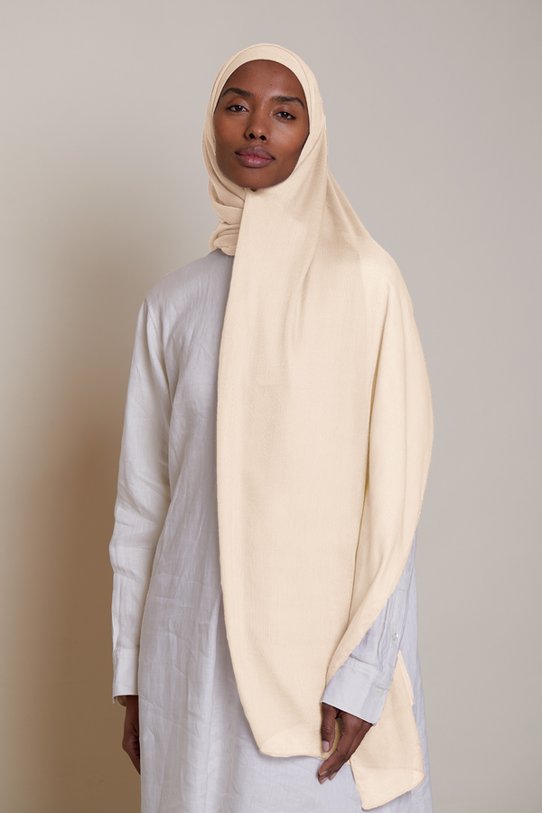 Breathable Modal Hijab Sets - Cream