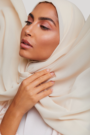 Premium Chiffon Hijab - Cream