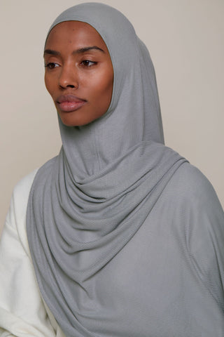 Instant Bamboo Ribbed Jersey Hijab (RIS)