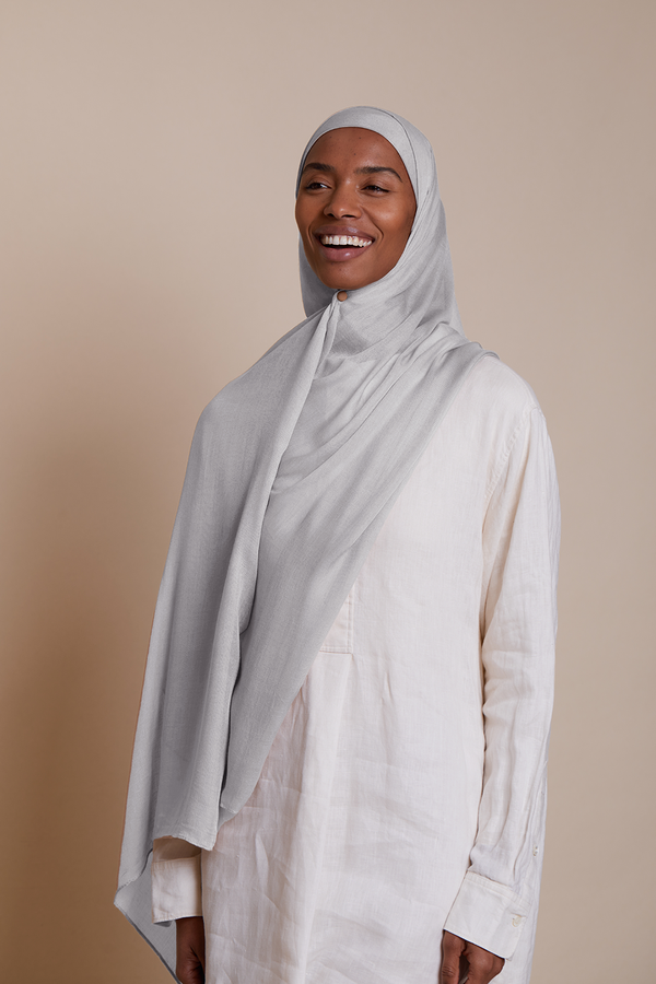 Breathable Modal Hijab Sets - Light grey