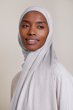 Breathable Modal Hijab Sets - Light grey
