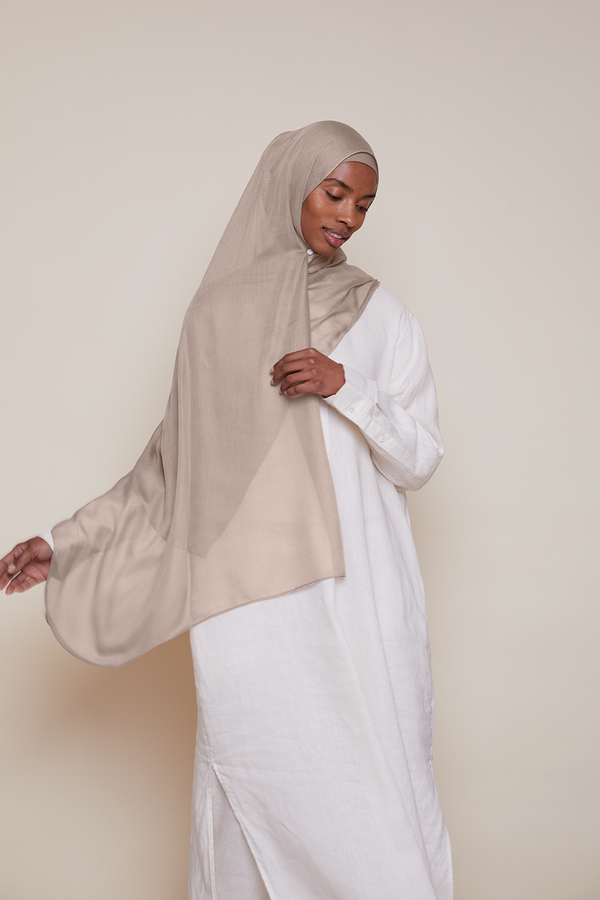 Breathable Modal Hijab Sets - Light Mink