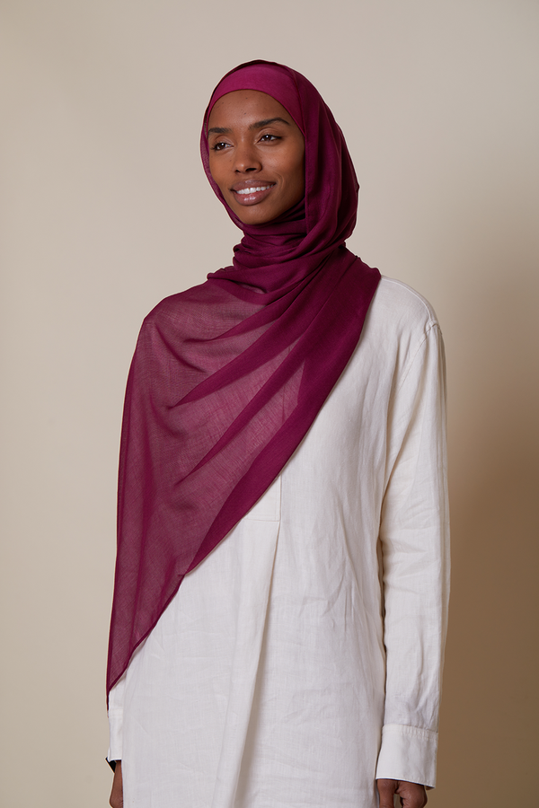 Breathable Modal Hijab Sets - Maroon