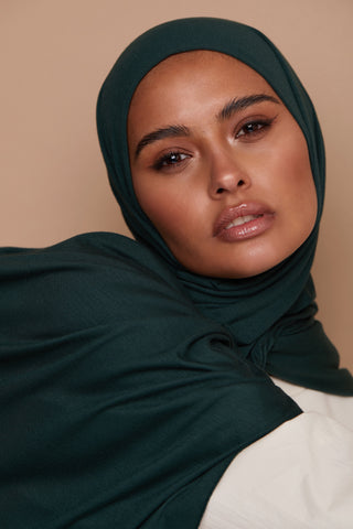 Luxury Chiffon Hijab - Pine Green
