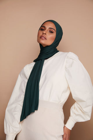 Luxury Chiffon Hijab - Pine Green