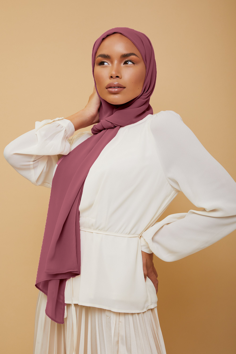 Small Luxury Chiffon Hijab - Fuchsia