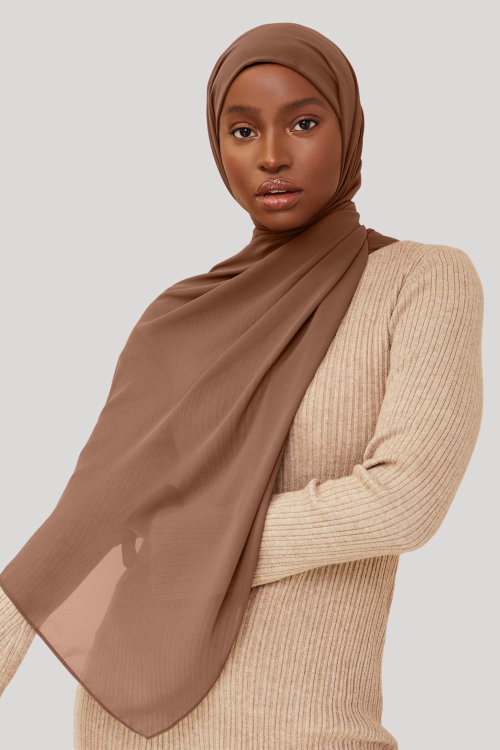 Luxury Chiffon Hijab - Stone