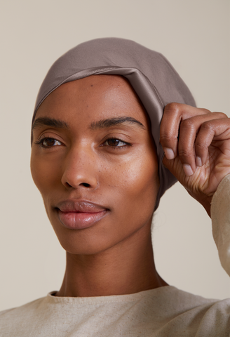 Satin Lined Undercap (Bamboo) - Earth Grey