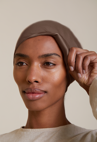 Satin Lined Undercap (Bamboo) - Mocha