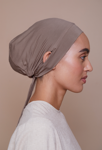 Ear-Slit Tie-Back Underscarf (Bamboo)