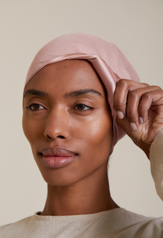 Satin Lined Undercap (Bamboo) - Pink Taupe