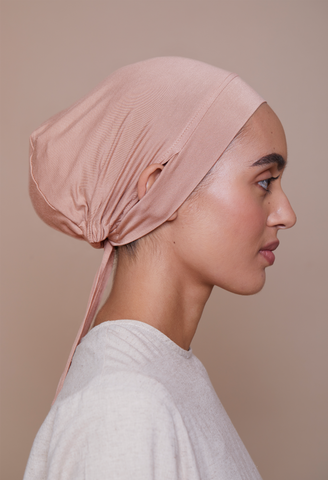 Ear-Slit Tie-Back Underscarf (Bamboo)