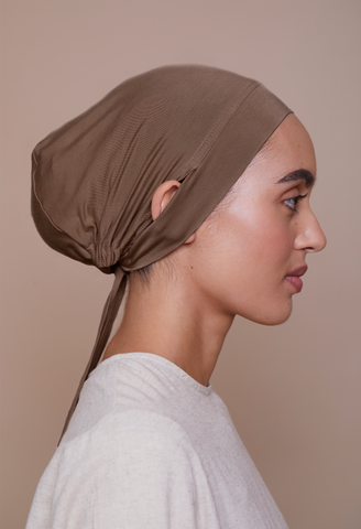 Ear-Slit Tie-Back Underscarf (Bamboo)