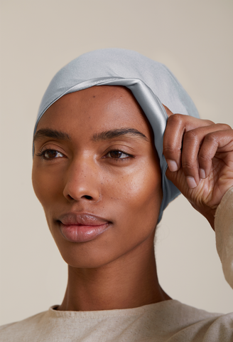 Satin Lined Undercap (Bamboo) - Light Grey