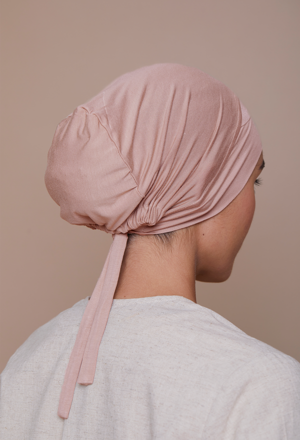 Criss-Cross Tie-Back Underscarf (Bamboo) Pink Taupe