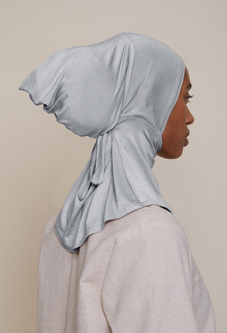Satin-Lined Full Coverage Underscarf (Bamboo) Light Gray