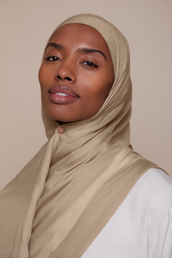 Breathable Modal Hijab Sets - Warm Sand