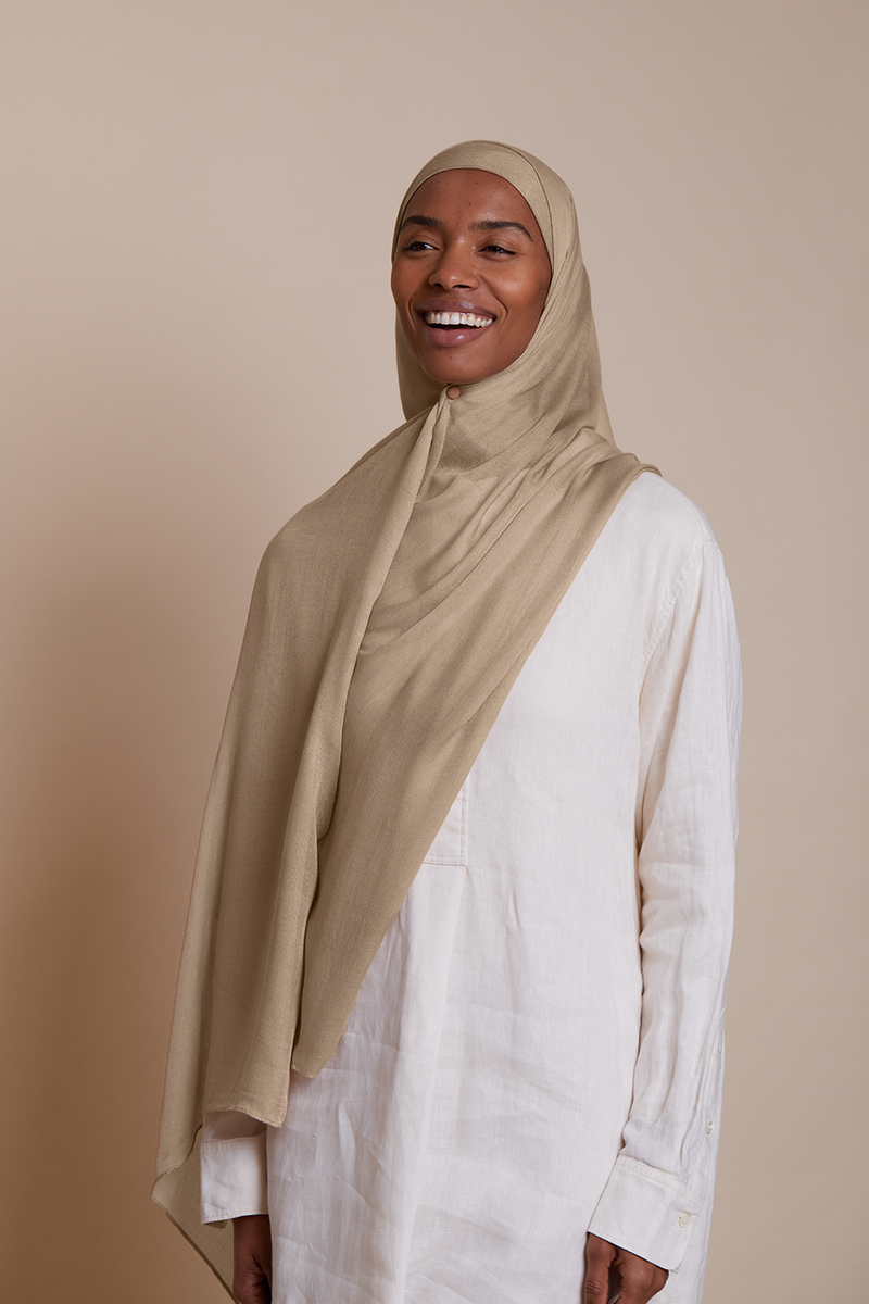 Breathable Modal Hijab Sets - Warm Sand