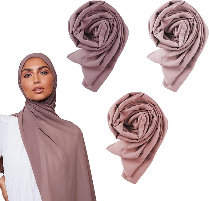 Premium Chiffon Hijabs - Pack of 3