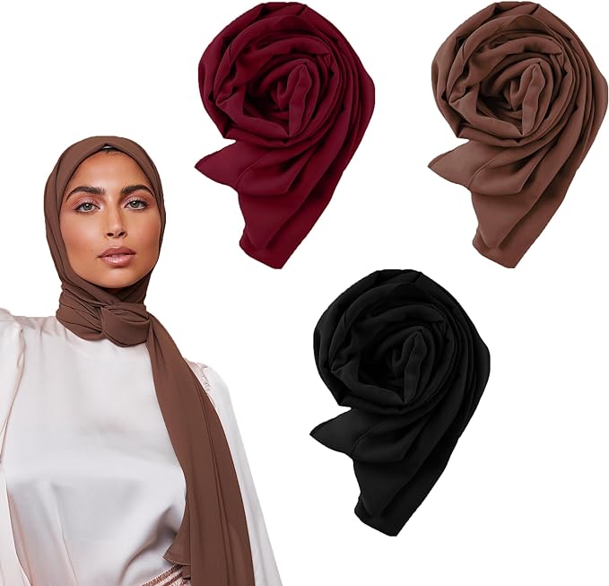 Premium Chiffon Hijabs - Pack of 3