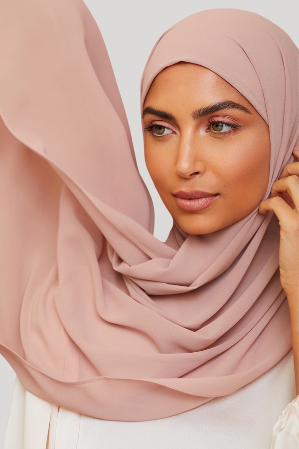 Premium Chiffon Hijab - Pink Taupe