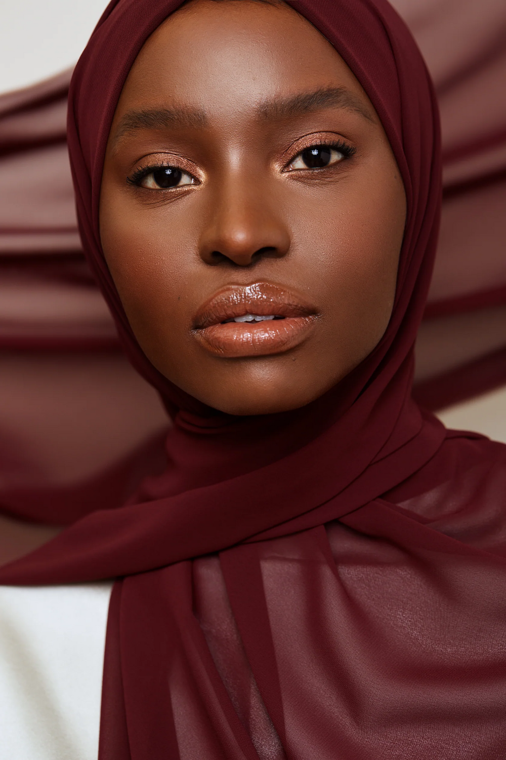 Luxury Chiffon Hijab - Burgundy