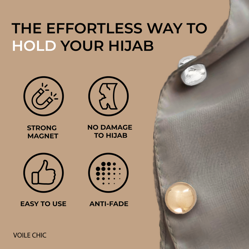 Strong Hijab Magnets - Gold and Silver (Pack of 4) – Voile Chic - USA