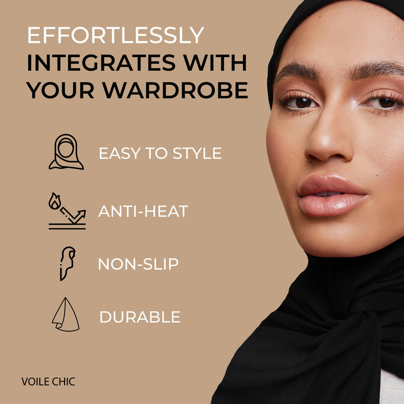 Breathable Modal Hijab - Black