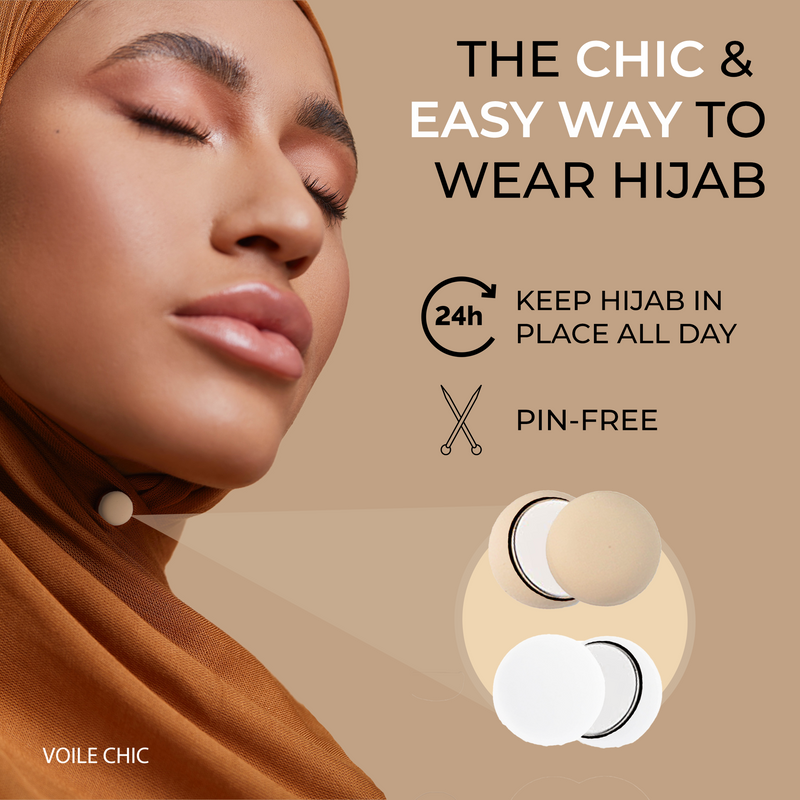 Strong Hijab Magnets - Nude and White (Pack of 4)