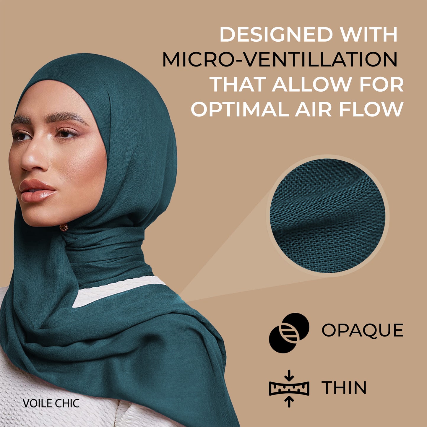 Breathable Modal Hijab - Turquoise