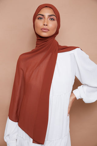 Premium Chiffon Hijab - Auburn