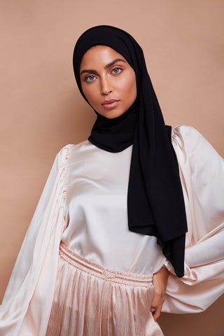 Premium Chiffon Hijab - Black