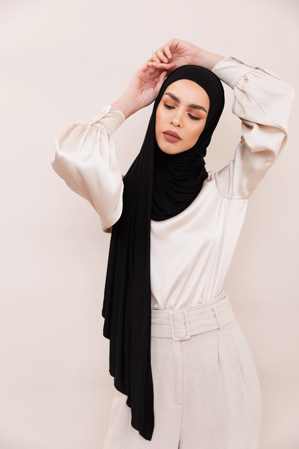 Black Instant Hijab | VOILE CHIC | Slip On Hijab