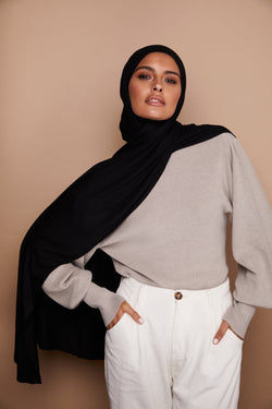 Black Premium Jersey Hijab | VOILE CHIC | Jersey Hijab