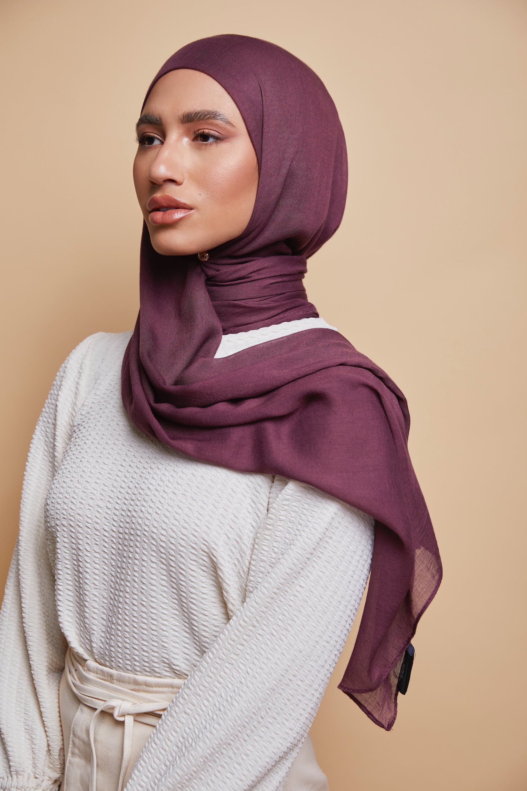 Breathable Modal Hijab - Muted Burgundy