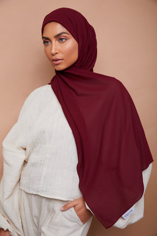 Premium Chiffon Hijab - Burgundy