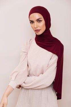 Burgundy Instant Hijab | VOILE CHIC | Slip On Hijab